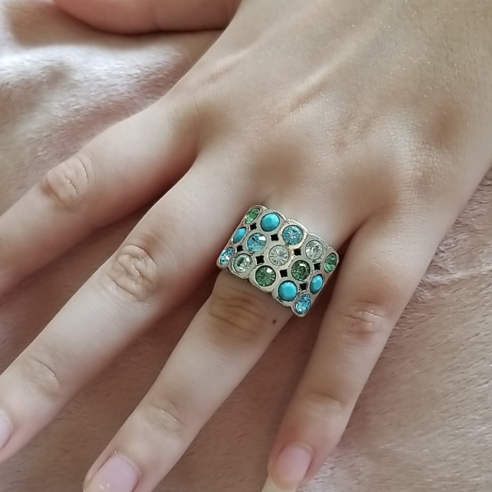 Dyrberg Kern STATEMENT RING 💍 BLUES & GREENS